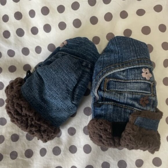 Other - Kids' Jean Mittens With Embroidery